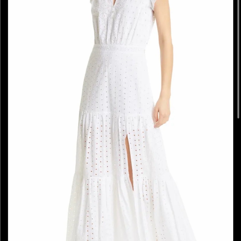 Veronica Beard White Eyelet Maxi Dress